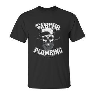 Sancho Laying Pipe Day And Night Plumbing Unisex T-Shirt | Favorety AU