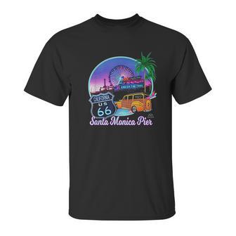 Santa Monica Pier Us Route 66 End Pacific Ocean Souvenir Unisex T-Shirt | Favorety CA