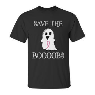 Save The Boooobs Breast Cancer Halloween Ghost Unisex T-Shirt | Favorety DE