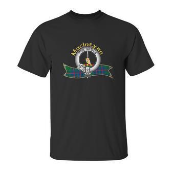 Scottish Macintyre Clan Tartan The Crest A Dexter Hand Hold Unisex T-Shirt | Favorety