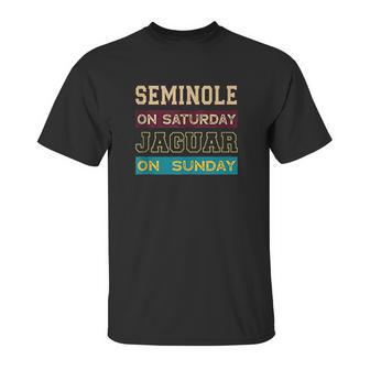 Seminole On Saturday On Sunday Jacksonville Unisex T-Shirt | Favorety