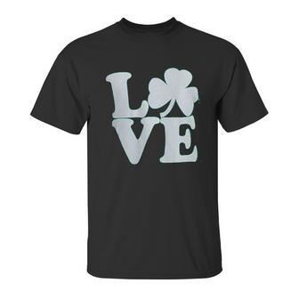 Shamrock Love Funny St Pats Paddy Patrick Pattys Green Heart Cute Unisex T-Shirt | Favorety UK