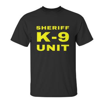 Sheriff K9 Unit Front And Back Print K9 Police Dog Handler Graphic Design Printed Casual Daily Basic Unisex T-Shirt | Favorety AU