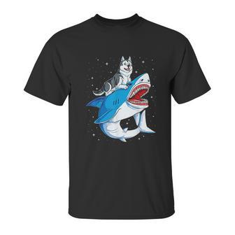 Siberian Husky Shark Jawsome Dog Lover Gifts Space Galaxy Unisex T-Shirt | Favorety DE