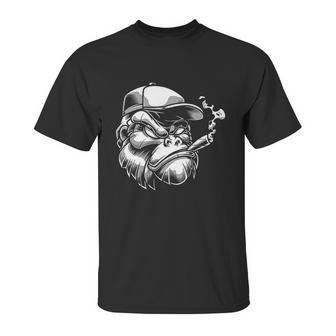 Smoking Gorilla Monkey Cigar Unisex T-Shirt | Favorety