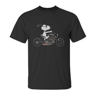 Snoopy Riding Motorcycle Shirt Unisex T-Shirt | Favorety