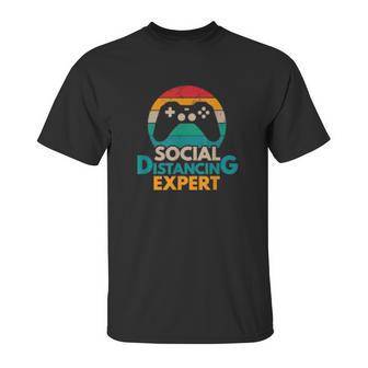 Social Distancing Expert Gaming Vintage Video Gamer Gift Unisex T-Shirt | Favorety DE