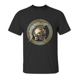 Spartan Helmet Gold Gladiator Sparta Greek Gym Workout Unisex T-Shirt | Favorety