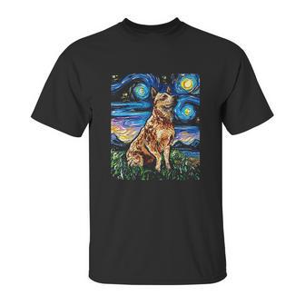 Starry Night Cattle Dog Colorful Unisex T-Shirt | Favorety DE