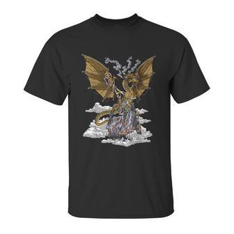 Steampunk Dragon Mechanical Gears Fantasy Industrial Gothic Unisex T-Shirt | Favorety