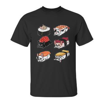 Sushi French Bulldog Funny By Huebucket Unisex T-Shirt | Favorety AU