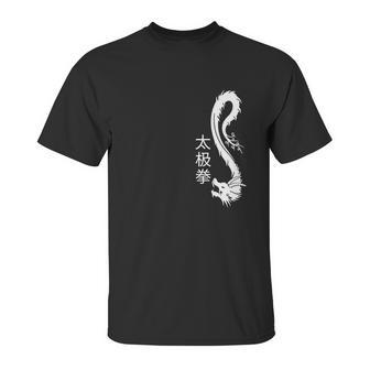 Tai Chi Chuan White Chinese Dragon Graphic Gift Unisex T-Shirt | Favorety