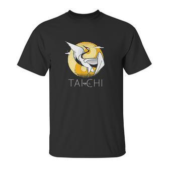 Tai Chi Yin Yang Crane Chinese Art Unisex T-Shirt | Favorety