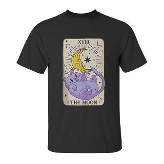 Tarot Card The Moon Xviii Kawaii Goth Pastel Cat Mystical Unisex T-Shirt | Favorety DE