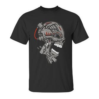 Terminator Skull Gun Head Graphic Design Printed Casual Daily Basic Unisex T-Shirt | Favorety UK