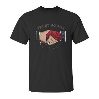 Trust No One American Traditional Tattoo Handshake Unisex T-Shirt | Favorety AU