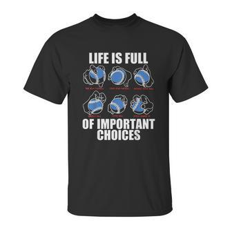 Types Of Baseball Pitches Life Choices Pitcher Player Gift Unisex T-Shirt | Favorety