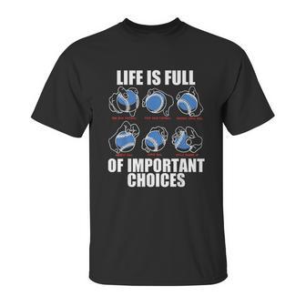 Types Of Baseball Pitches Life Choices Pitcher Player Unisex T-Shirt | Favorety