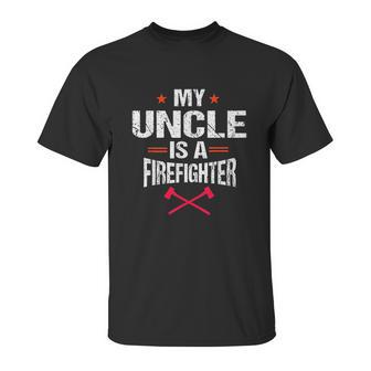 My Uncle Is A Firefighter Vintage Thin Red Line Nephew Gift Unisex T-Shirt | Favorety UK