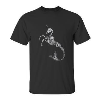 Unicorn Mermaid Skeleton Halloween Fantasy Art Unisex T-Shirt | Favorety AU