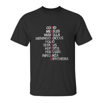 Vaccinated Covid Measles Varicella Interesting 2022 Gift Unisex T-Shirt | Favorety AU