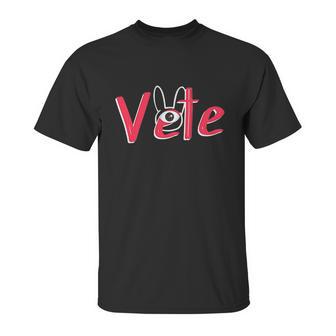 Vete One Eye Trap Bunny Silhouette Bad Doodle Gift Unisex T-Shirt | Favorety CA