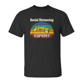 Video Game Social Distancing Expert Gamer Unisex T-Shirt | Favorety