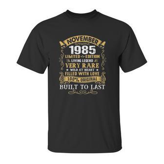 Vintage 36Th Birthday November 1985 Gift 36 Years Old Unisex T-Shirt | Favorety