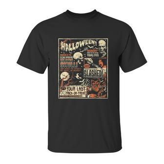 Vintage Horror Movie Shirts Poster Terror Old Time Halloween Unisex T-Shirt | Favorety