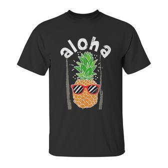 Vintage Pineapple Aloha Sunglasses Hawaiian Unisex T-Shirt | Favorety