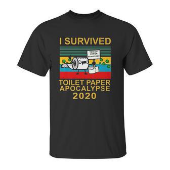 Vintage Version I Survived Toilet Paper Apocalypse 2020 Funny Unisex T-Shirt | Favorety DE