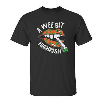 A Wee Bit Irish St Patricks Day Funny Thc Stoner Gifts Unisex T-Shirt | Favorety UK