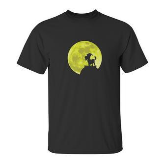 Wild Goat Lover Yellow Moon Dark Forest Funny Gift Unisex T-Shirt | Favorety