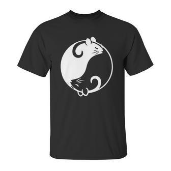 Yin Yang Year Of The Rat Happy Chinese New Year 2020 Black And White Rat Unisex T-Shirt | Favorety