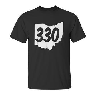 Youngstown Ohio 330 Area Code Unisex T-Shirt | Favorety