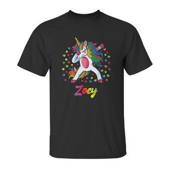 Zoey Dabbing Unicorn Unisex T-Shirt | Favorety