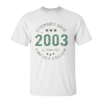 18 Years Old Bday Legend Since 2003 Vintage 18Th Birthday Unisex T-Shirt | Favorety DE