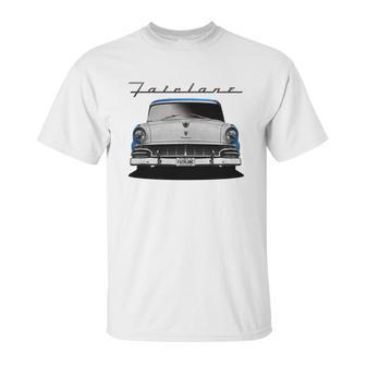 1956 Ford Fairlane Front Blue White Unisex T-Shirt | Favorety DE