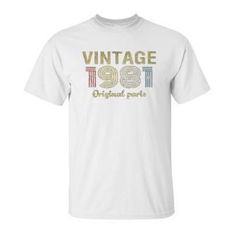 40Th Birthday Gift Retro Birthday Vintage 1981 Unisex T-Shirt | Favorety DE