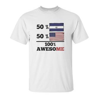 50 Percent El Salvadorian 50 Percent American Unisex T-Shirt | Favorety DE