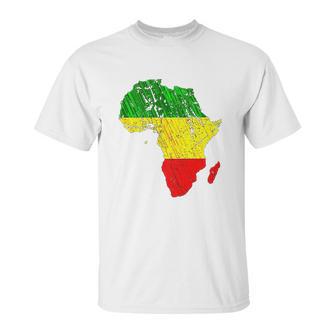 Africa Map Reggae Rasta Print Green Yellow Red Africa Pride Unisex T-Shirt | Favorety AU