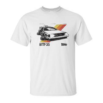 Back To The Future 35Th Retro Stripe Delorean Unisex T-Shirt | Favorety CA