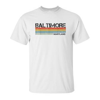 Baltimore Maryland Retro Vintage 80S Stripes Unisex T-Shirt | Favorety DE