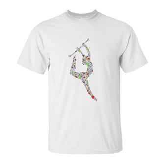 Baton Twirling Girl Silhouette Gift Twirler Gifts Unisex T-Shirt | Favorety