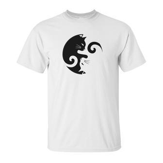 Cats Rule Simple Yin Yang Animal Graphic Unisex T-Shirt | Favorety AU