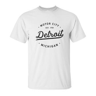 Classic Retro Vintage Detroit Michigan Motor City Unisex T-Shirt | Favorety DE