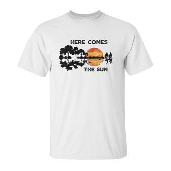 Here Comes The Sun Guitar Silhouette Music Lover Graphic Unisex T-Shirt | Favorety UK