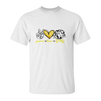 Dolly Parton Peace Love Dolly Unisex T-Shirt | Favorety