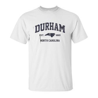 Durham North Carolina Nc Usa Vintage State Athletic Style Unisex T-Shirt | Favorety