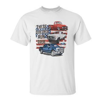 Ford 100Th Anniversary Red White Blue Trucks Unisex T-Shirt | Favorety CA